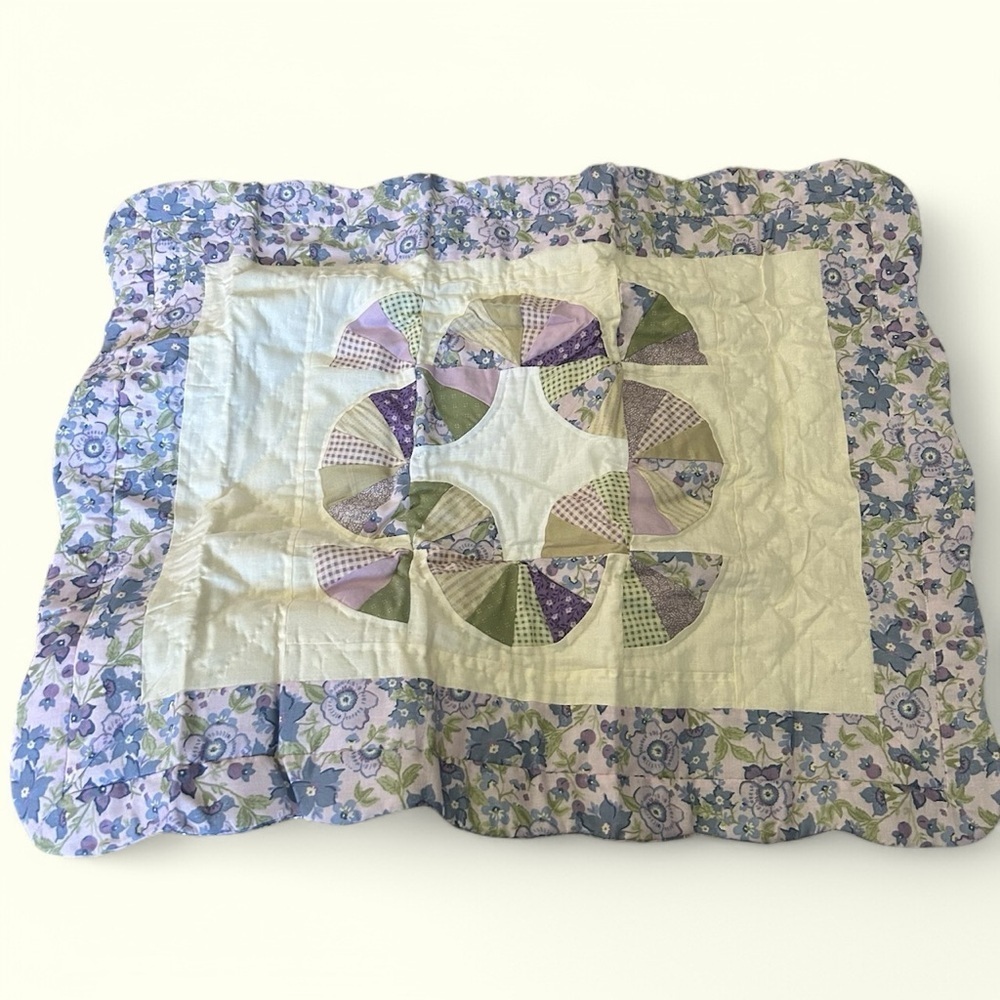 The Linen Closet NEW cottagecore themed quilted cotton face pillow sham cover
